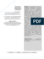 A Construção Do Pensamento Geográfico Do Professor e Sua Relação Com o Livro Didático