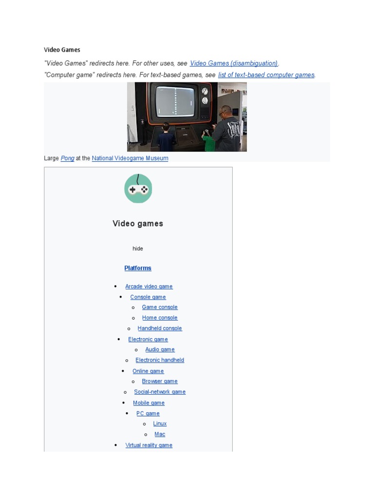 Video Games | PDF | Video Games | Video Game Consoles