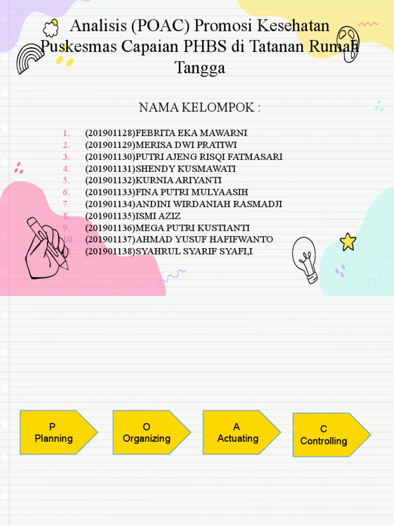 Analisis Metode POAC dalam PHBS | PDF | Kesehatan Holistik | Gaya Hidup