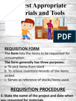 Request Appropriate Materials and Tools