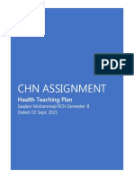 CHN Assignment: Health Teaching Plan