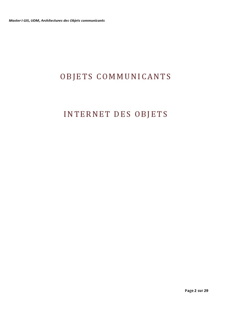 Chapitre 2 Objets Communicants Et Internet Des Objets | PDF | Internet ...