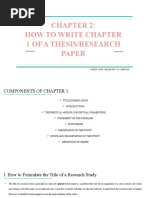 How To Write Chapter 1 of A Thesis/Research Paper: Doris Cate "Diamond" D. Gomuad