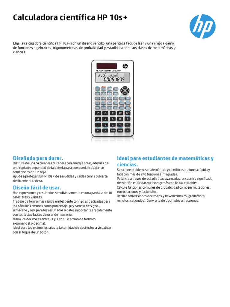 HP 10S+ | PDF | Calculadora | Informática