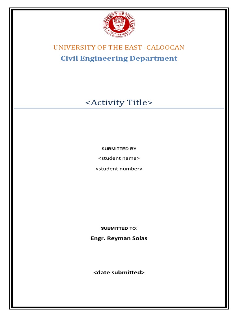 Sample Front Page and Template | PDF