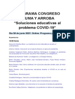 Programa Congreso Pluma Y Arroba "Soluciones Educativas Al Problema COVID-19"