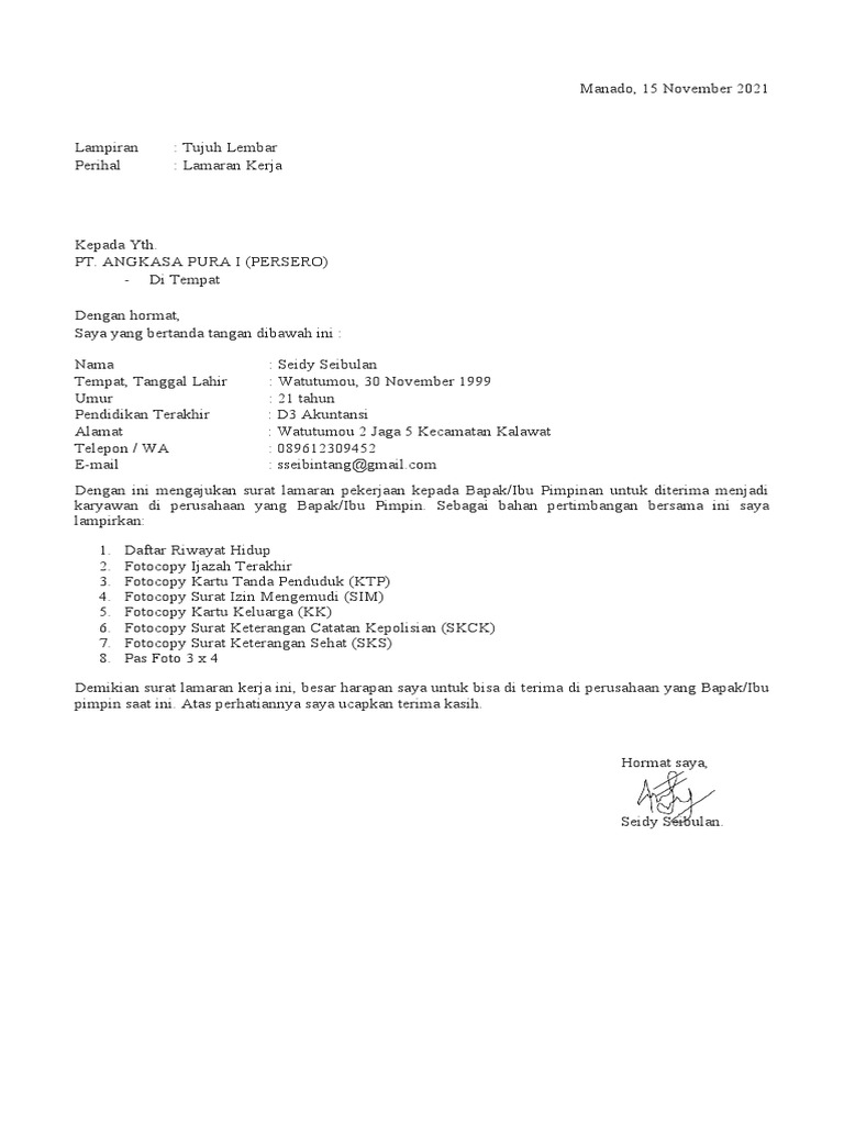 Contoh Surat Lamaran Kerja Alfamidi Pdf