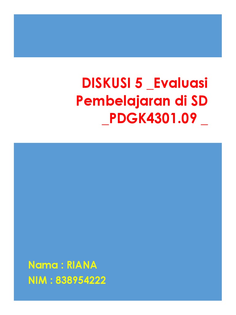 Evaluasi Pembelajaran SD | PDF | Karier & Perkembangan