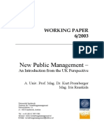 New Public Management - : Working Paper 6/2003