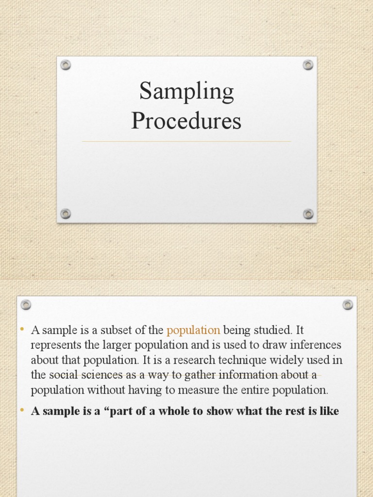 Sampling Procedures | PDF | Sampling (Statistics) | Science