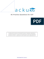 RC Practice Questions For CAT: Downloaded From Cracku - in