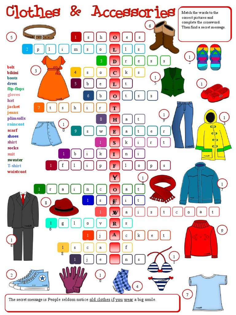 close fitting part of a dress crossword Clothes Crossword | PDF | Dress Codes
