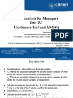 Data Analysis For Managers Unit IV: Chi-Square Test and ANOVA