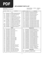 Replacement Parts List