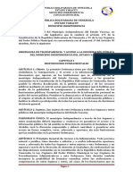 Ordenanza de Transparencia y Acceso A La Información Pública Del Municipio Independencia Del Estado Yaracuy