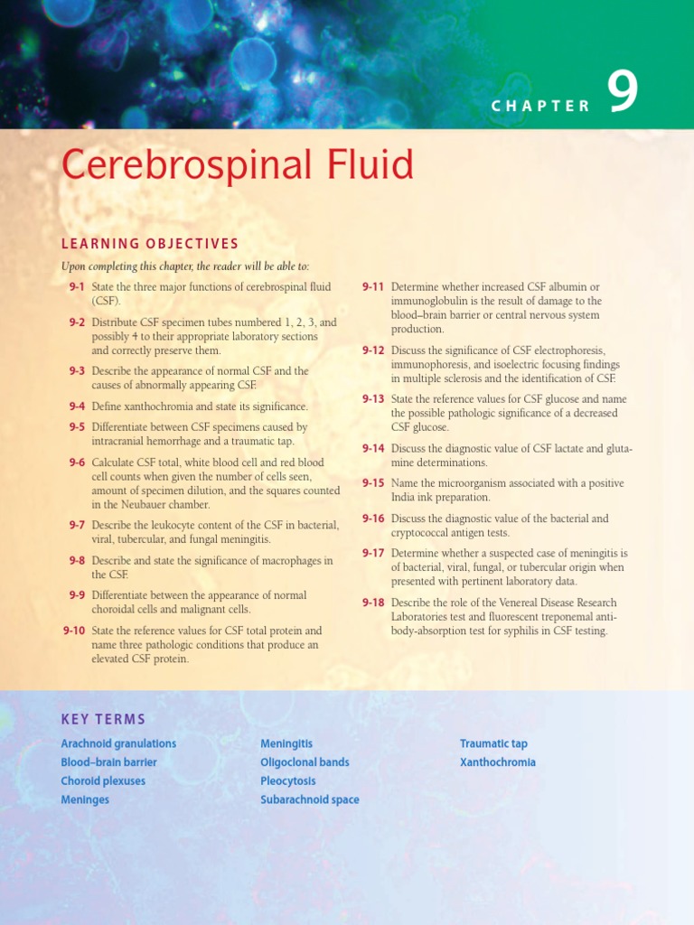 CSF Analysis and Handling Guidelines | PDF | Cerebrospinal Fluid ...