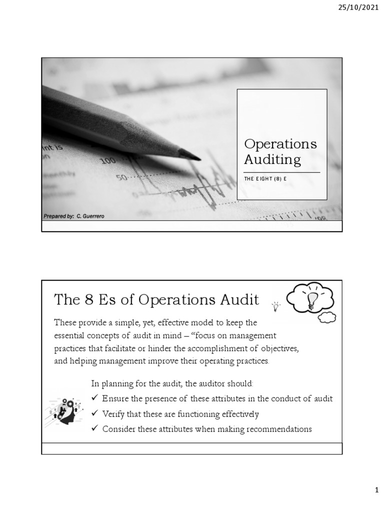 8 Es of Operations Auditing | PDF | Audit | Internal Audit