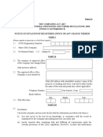 Form 21 - Notice of Situation of Registered Office or Any Change Therein