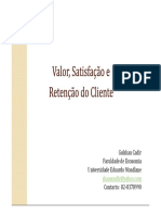 3 - Valor, Satisfação e Retenção Do Cliente