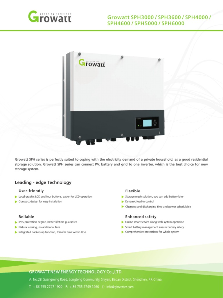 Hybrid Inverter SPH Series Technical Specification | PDF | Mains ...