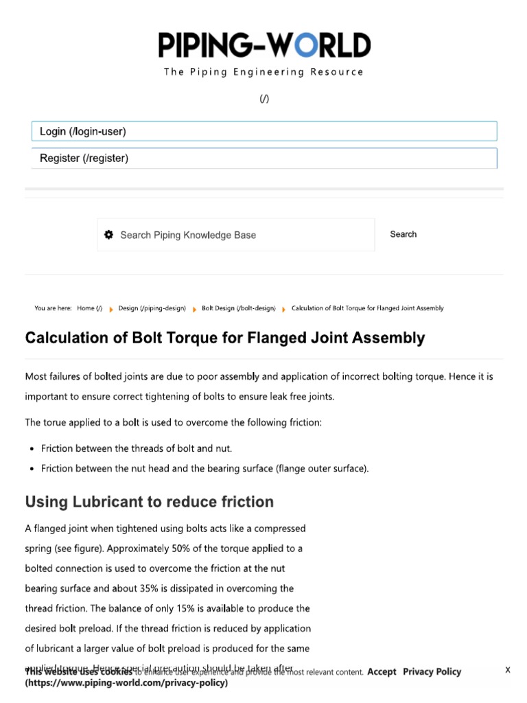 Bolt Torque Calculation PDF