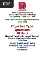 KCS603 Computer Networks Objective Type Qeations of All Units Unit Wise