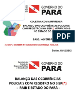 Estatistica da criminalidade Pará (dados SEGUP)
