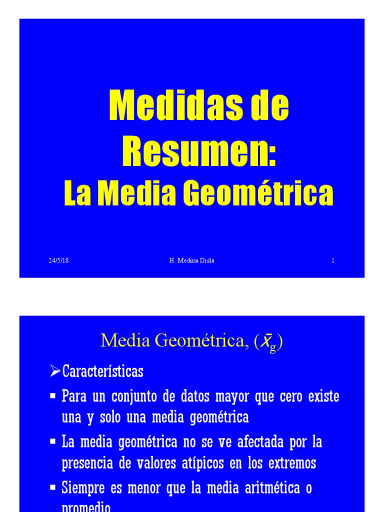 Tema 4 Clase 2 Media Geometrica PDF Logaritmo Promedio