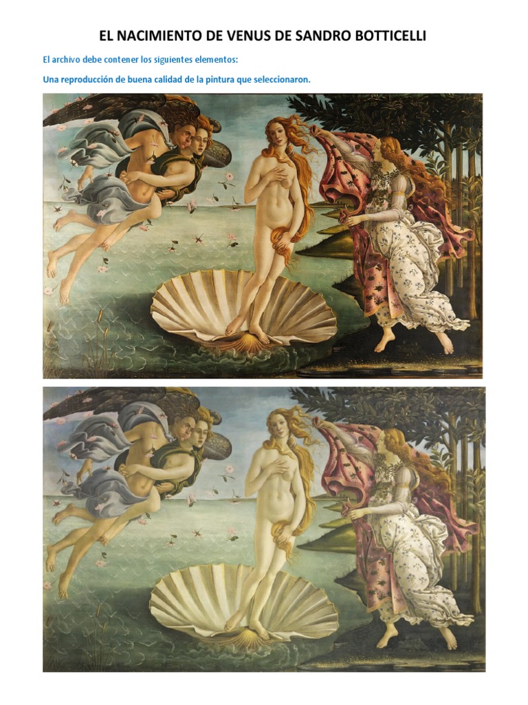 El Nacimiento de Venus de Sandro Botticelli | PDF | Pinturas, image size:768x1024