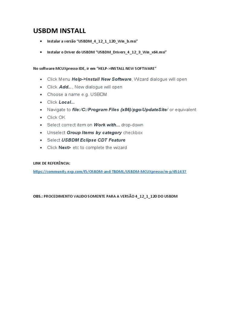 USBDM Setup Guide for Developers | PDF