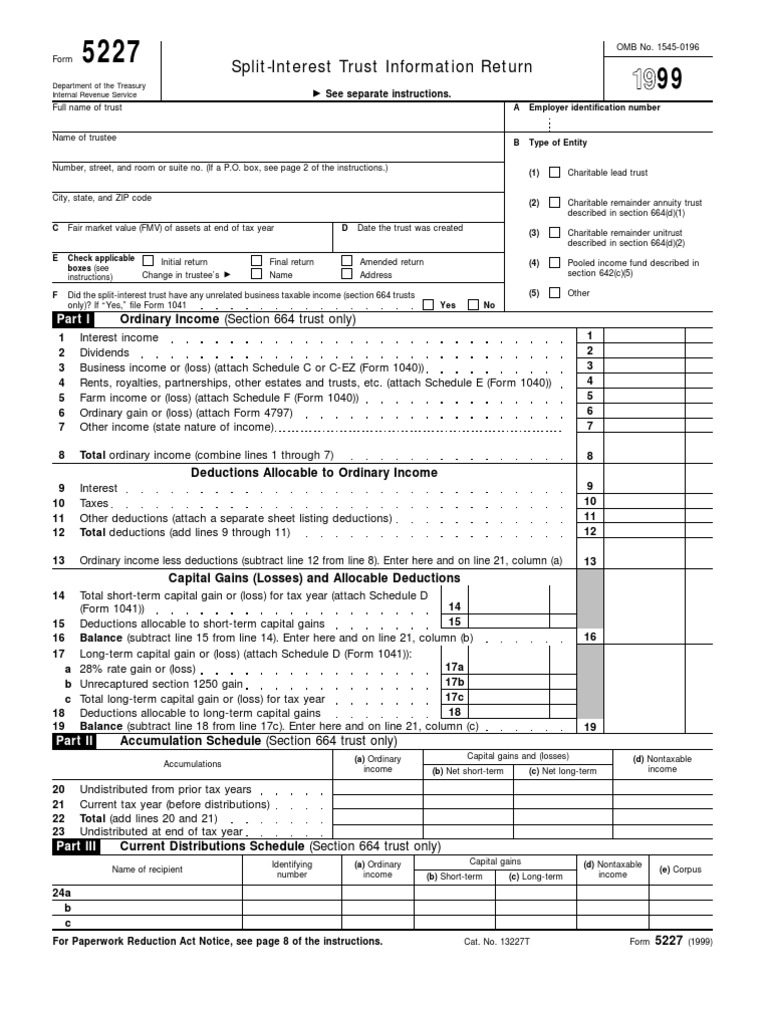 US Internal Revenue Service: f5227 - 1999 | PDF | Finance & Money ...