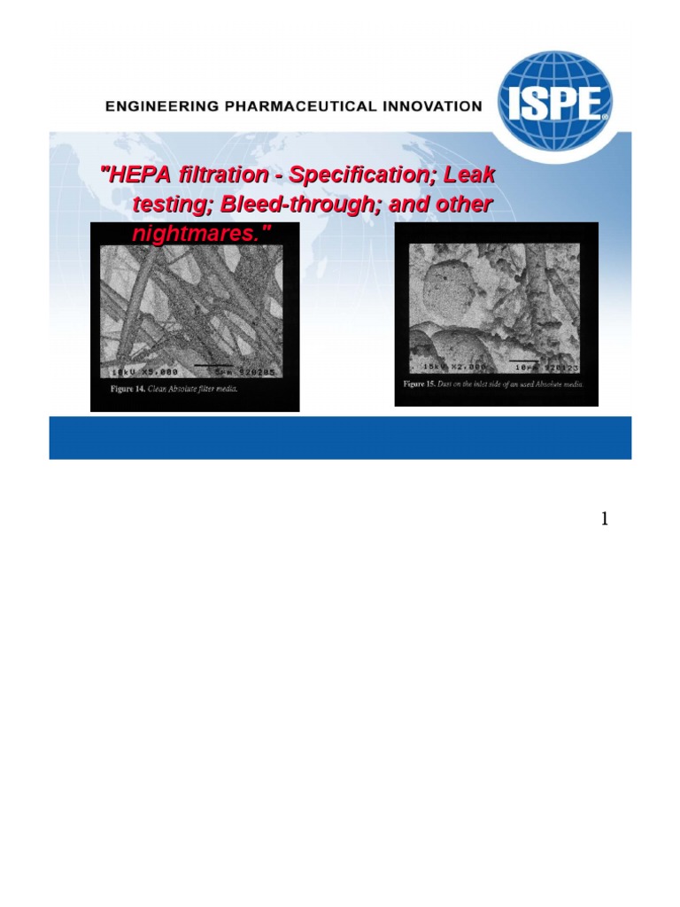 HEPA Filter Leak Test PDF PDF Aerosol Verification And Validation