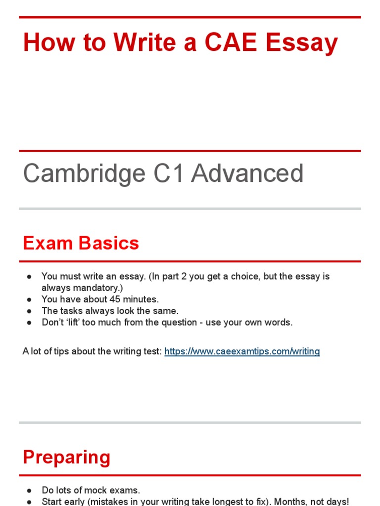 How To Write A CAE Essay PDF Essays Cognition