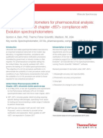 UV-Vis Spectrophotometers For Pharmaceutical Analysis: Supporting USP 38 Chapter Compliance With Evolution Spectrophotometers