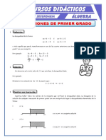 Inecuaciones de Primer Grado para Tercero de Secundaria