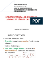 Structure cristalline, principaux réseaux et  défauts cristallins (1) (1)