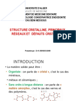 Structure Cristalline, Principaux Réseaux Et Défauts Cristallins