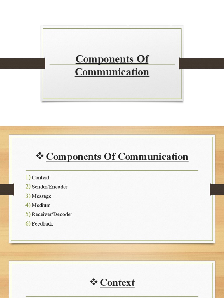 Components of Communication | PDF | Communication | Human Communication