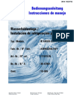 Bedienungsanleitung Instrucciones de Manejo: Wasserkühlanlage / Instalación de Refrigeración Por Agua