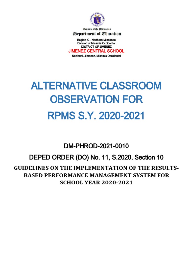 COT Training Matrix PDF Classroom Teachers