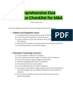 Comprehensive DD Checklist M&A