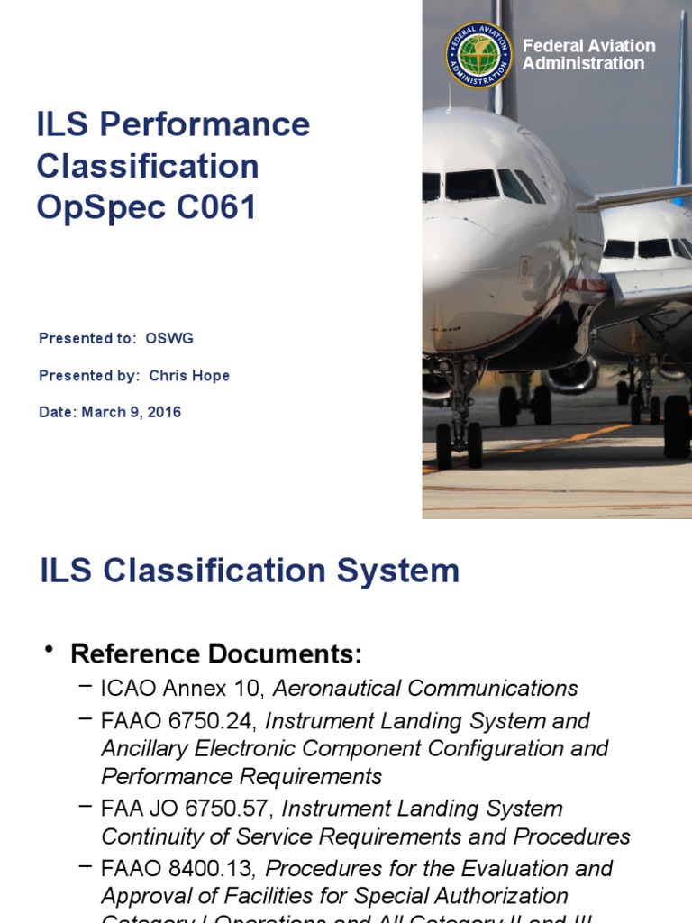 Ils Performance Classification Brief | PDF | Aerospace | Transport Safety