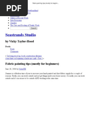 Fabric painting tips (mostly for beginners) « Seastrands