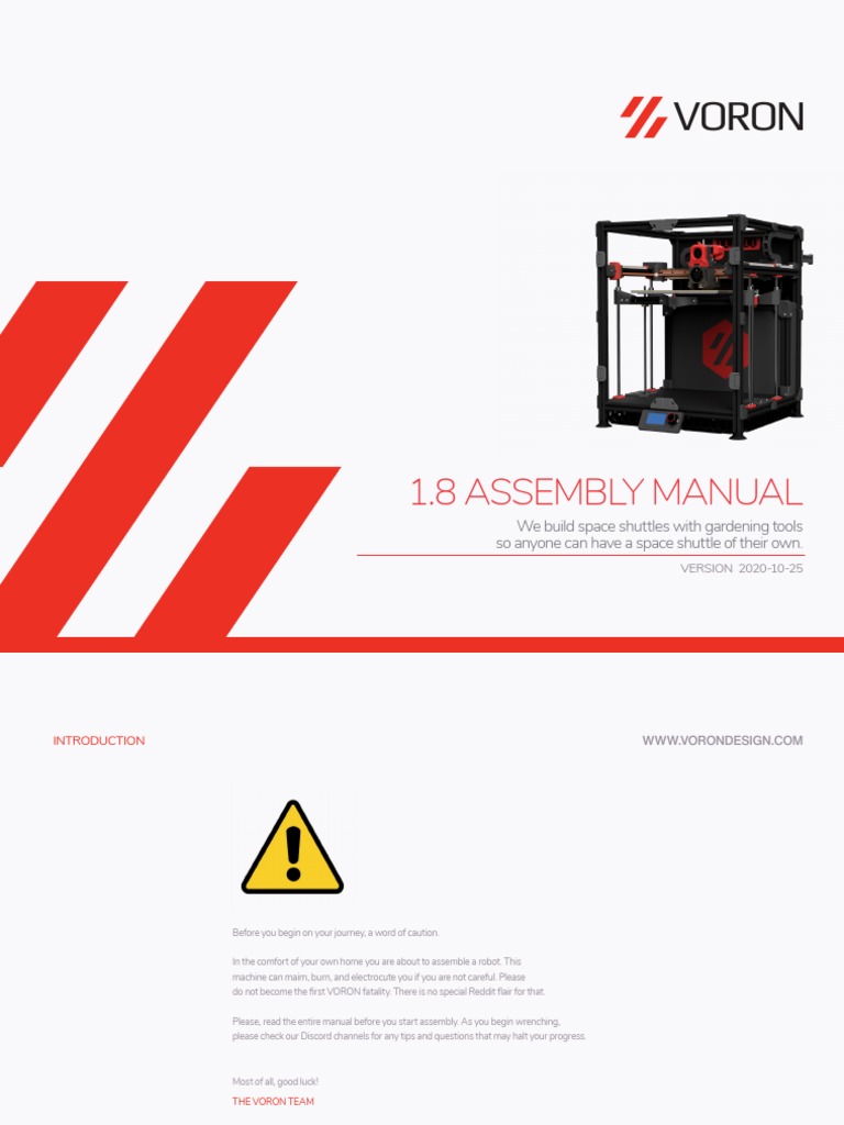 Voron: 1.8 Assembly Manual, PDF, Screw