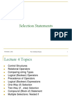 Lecture 4 - Selection Statements