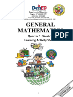 General Mathematics: Quarter 1: Week 7 Learning Activity Sheet