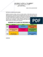 Horario de Clases de Segundo B Oficio