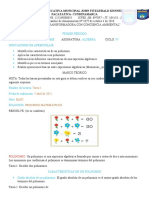 Actividades de Algebra. Proceso de Virtualidad