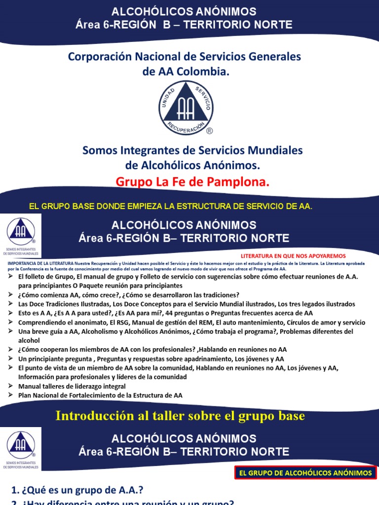 Estructura y Funcionamiento de Grupos AA | PDF | alcoholicos anonimos ...