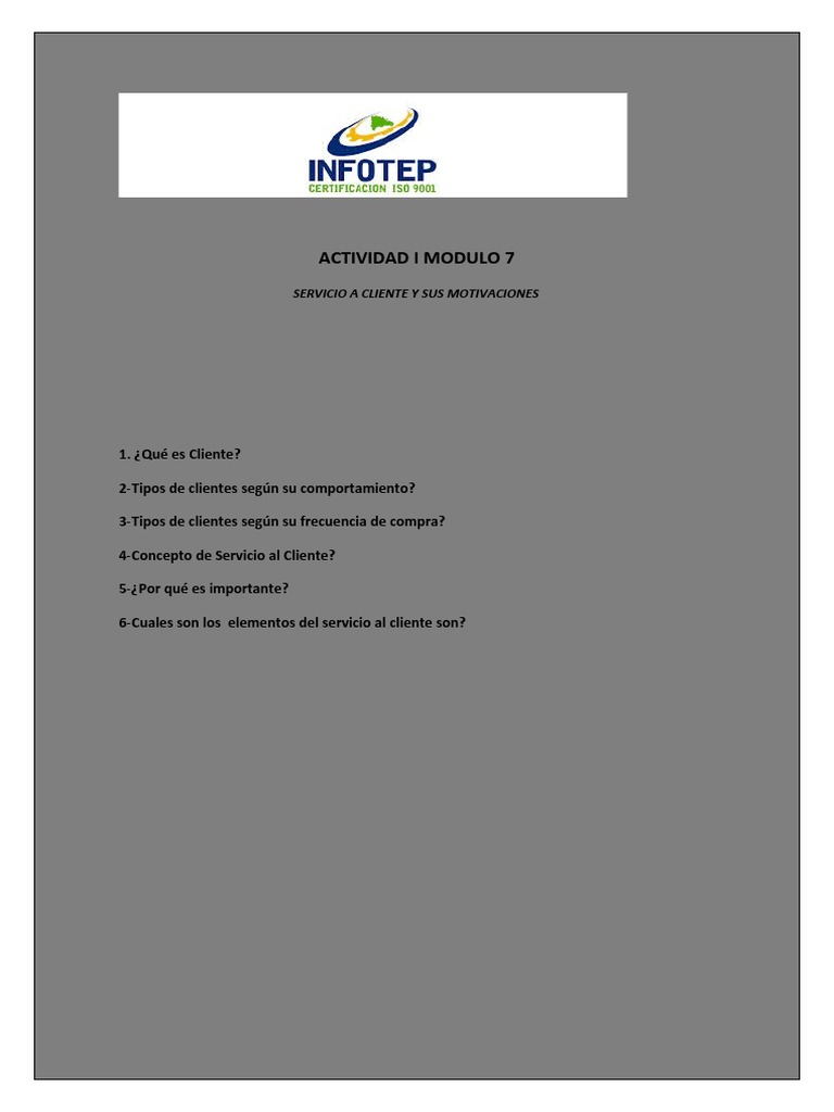 Actividad I Modulo 7 | PDF